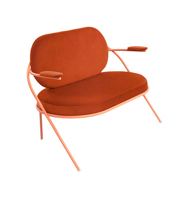 2-Sitzer Sofa SATURNE rost rosa Kunstleder