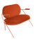2-Sitzer Sofa SATURNE rost rosa Kunstleder