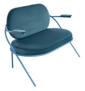 2-Sitzer Sofa SATURNE blau Stoff