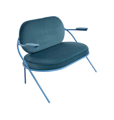 2-Sitzer Sofa SATURNE blau Stoff