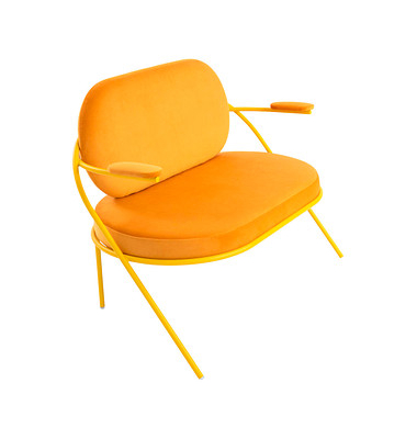 2-Sitzer Sofa SATURNE safran Stoff