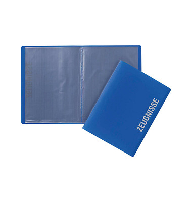 Zeugnismappe 21008-07, blau, A4, mit 10 Hüllen