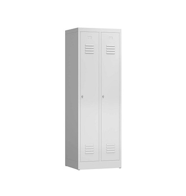 Spind ClassiX lichtgrau X-510120, 2 Schließfächer 59,0 x 50,0 x 180,0 cm