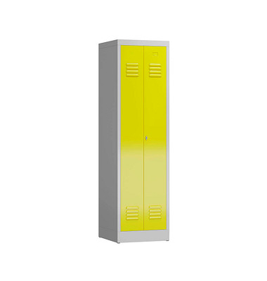 Spind ClassiX lichtgrau, zinkgelb X-510406, 1 Schließfach 50,0 x 50,0 x 180,0 cm