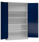 Stahlschrank ClassiXL X-530371 enzianblau, lichtgrau 120,0 x 42,0 x 194,5 cm, aufgebaut