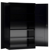 Stahlschrank ClassiXL X-530379 tiefschwarz 120,0 x 42,0 x 194,5 cm, aufgebaut