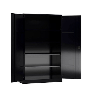 Stahlschrank ClassiXL X-530379 tiefschwarz 120,0 x 42,0 x 194,5 cm, aufgebaut