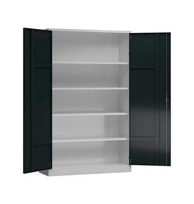 Stahlschrank ClassiXL X-530378 anthrazit, lichtgrau 120,0 x 42,0 x 194,5 cm, aufgebaut
