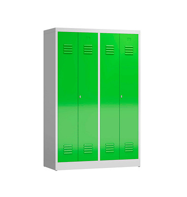 Spind ClassiX gelbgrün, lichtgrau X-510445, 2 Schließfächer 118,5 x 50,0 x 180,0 cm