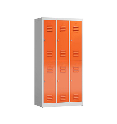Spind ClassiX feuerrot, lichtgrau X-520234, 6 Schließfächer 87,0 x 50,0 x 180,0 cm