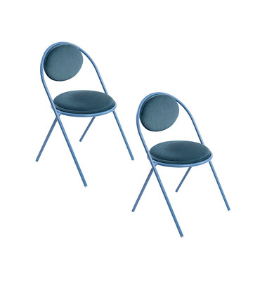 Besucherstuhl SATURNE, blau / blau, ohne Armlehnen, Pyramidengestell