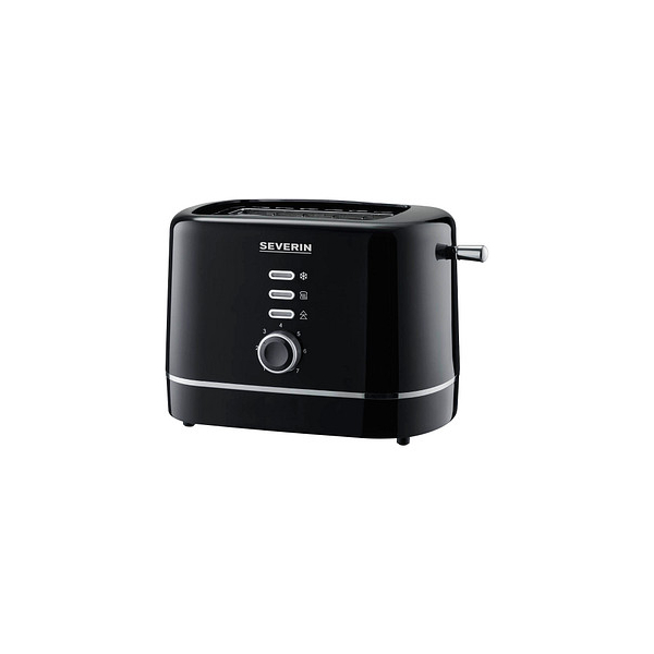 SEVERIN Automatik-Toaster, kleiner Toaster für 2 Scheiben, hochwertig , zum Toasten, Auftauen und Erwärmen, 850 W, schwarz, AT 4321