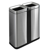 M&uuml;lleimer the twin bin, 2x30 Liter, EdelstahlTragegriff Deckel Einsatz Griffrand