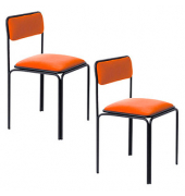 Besucherstuhl BISTRO, rost / schwarz, ohne Armlehnen, 4-Fuß-Gestell