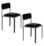 2 PAPERFLOW Besucherstühle BISTRO CHBISX2V.01 schwarz Stoff
