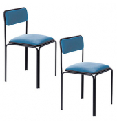 2 PAPERFLOW Besucherstühle BISTRO CHBISX2V.06 blau Stoff