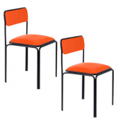 Besucherstuhl BISTRO, rost / schwarz, ohne Armlehnen, 4-Fuß-Gestell
