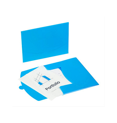 Dokumententaschen Wallet DIN A4 blau glatt 0,43 mm