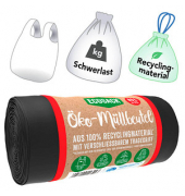Müllbeutel 10-00027, schwarz, 60 Liter, mit Griff
