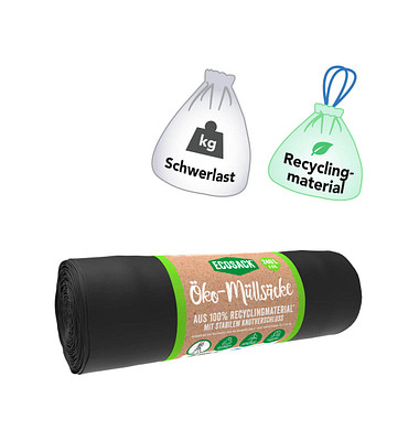 M&uuml;llbeutel 10-00029, schwarz, 240 Liter, Knotverschlu&szlig;