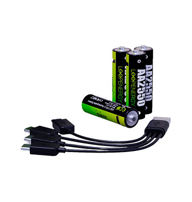 8 VERICO Akkus mit Ladegerät LoopEnergy AA2550 Mignon AA 1700 mAh