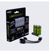 8 VERICO Akkus mit Ladegerät LoopEnergy AAA900 Micro AAA 600 mAh