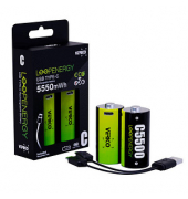 2 VERICO Akkus mit Ladegerät LoopEnergy Baby C Baby C