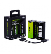 2 VERICO Akkus mit Ladegerät LoopEnergy Mono D Mono D