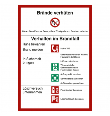 Hinweisschild Brände verhüten K160.02.208 DIN14096