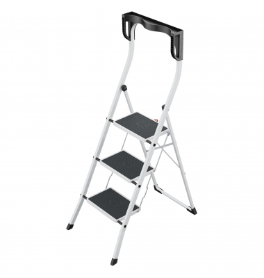 Stehleiter 4343-300 K75 ComfortLine, 1x 3 Stufen, weiß, Stahl