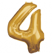 Folienballon Zahl 4 gold