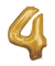 Folienballon Zahl 4 gold