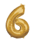 Folienballon Zahl 6 gold