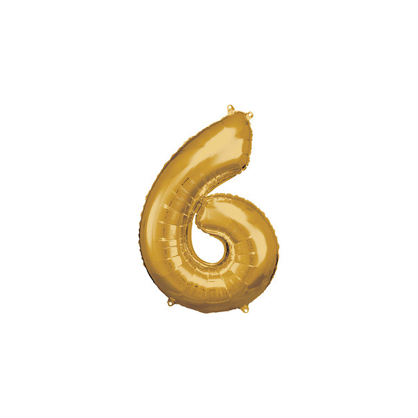 0192937142011 - Folienballon Zahl 6 gold 0192937142011 amscan 0192937142011 - Folienballon Zahl 6 gold 0192937142011 amscan
