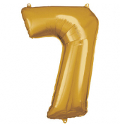 Folienballon Zahl 7 gold
