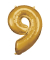 Folienballon Zahl 9 gold