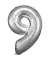 Folienballon Zahl 9 silber