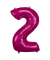 Folienballon Zahl 2 pink
