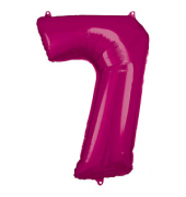 Folienballon Zahl 7 pink