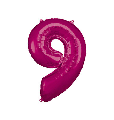 Folienballon Zahl 9 pink Folienballon Zahl 9 pink