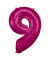 Folienballon Zahl 9 pink