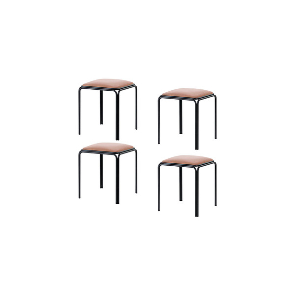 3660141959109 - Meet by Paperflow Hocker Bistro Stahl mit Samtbezug Sitzhöhe 495 mm B 420 x T 420 x H 495 mm 4 Stück schwarz elfenbein 3660141959109 - Meet by Paperflow Hocker Bistro Stahl mit Samtbezug Sitzhöhe 495 mm B 420 x T 420 x H 495 mm 4 Stück schwarz elfenbein