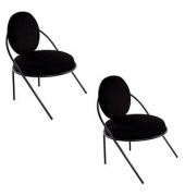 2 PAPERFLOW Sessel SATURNE schwarz Stoff