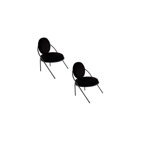 3660141959987 - Sessel Meet by Paperflow Saturne B 700 x T 730 x H 880 mm Samt Schwarz Schwarz 3660141959987 - Sessel Meet by Paperflow Saturne B 700 x T 730 x H 880 mm Samt Schwarz Schwarz
