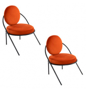 2 PAPERFLOW Sessel SATURNE rost schwarz Stoff
