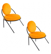2 PAPERFLOW Sessel SATURNE safran schwarz Stoff