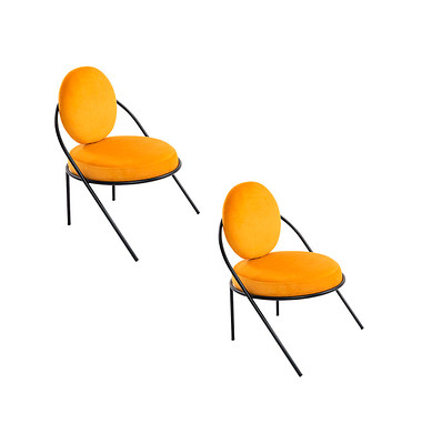 2 PAPERFLOW Sessel SATURNE safran schwarz Stoff