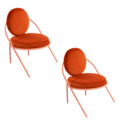 2 PAPERFLOW Sessel SATURNE rost rosa Stoff