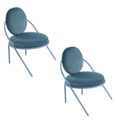2 PAPERFLOW Sessel SATURNE blau Stoff