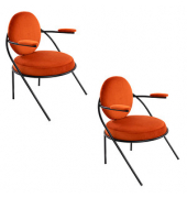 2 PAPERFLOW Sessel SATURNE rost schwarz Stoff